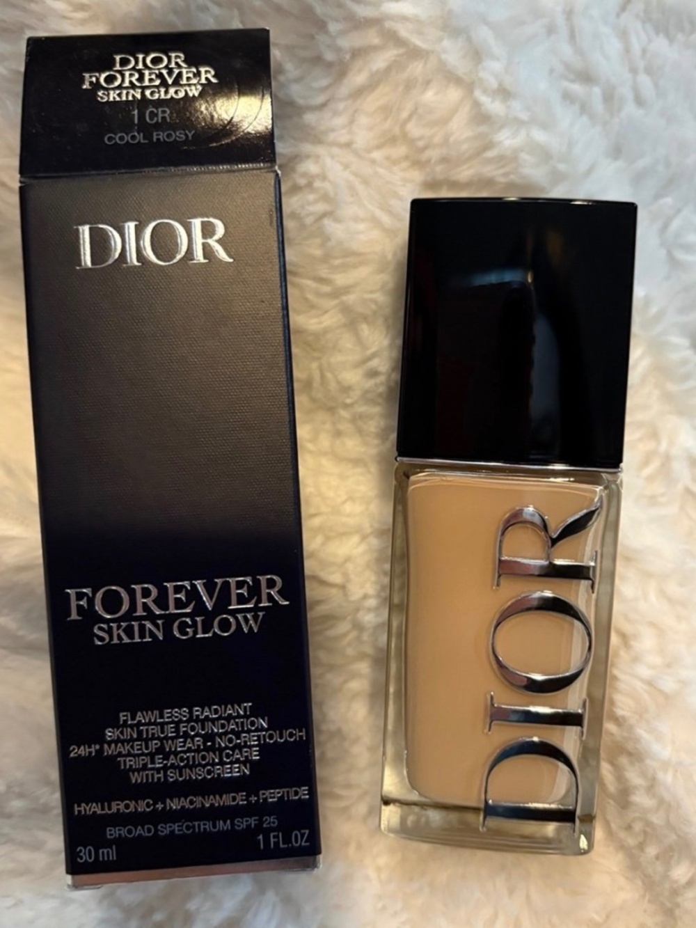DIOR FOREVER SKIN GLOW New formula Foundation 1CR COOL ROSE SPF 25 NWB